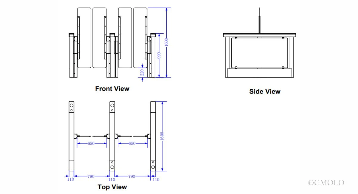Smarter High Glass Security Turnstiles CPW-135Y Smarter High Glass Security Turnstiles CPW-135Y